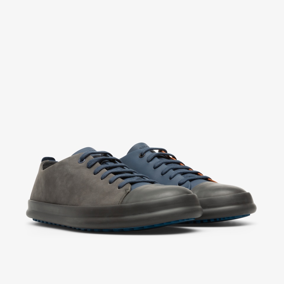 Tenis Camper Twins Hombre - Gris Oscuro/Azules | Camper Online + 7423GHPEU